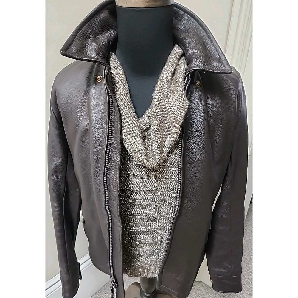 Thurlow Leatherworld Brown Genuine Deerskin Leather Jacket Made in USA Womens L